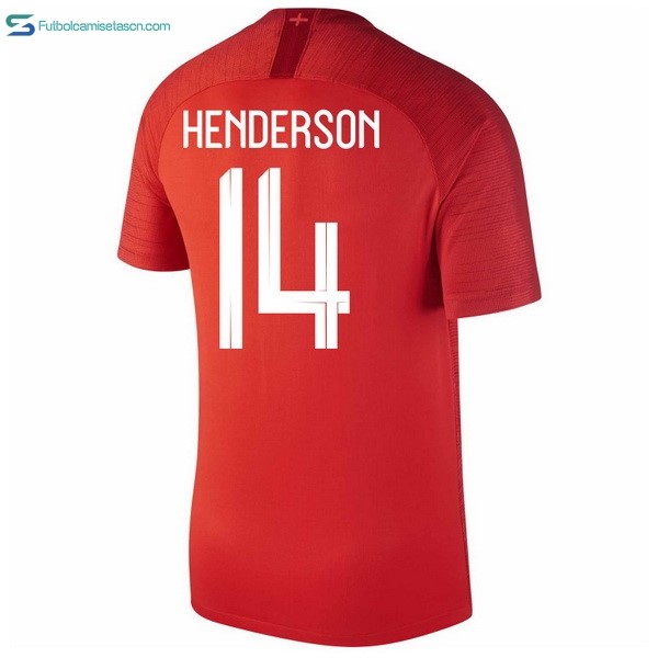 Camiseta Inglaterra 2ª Henderson 2018 Rojo